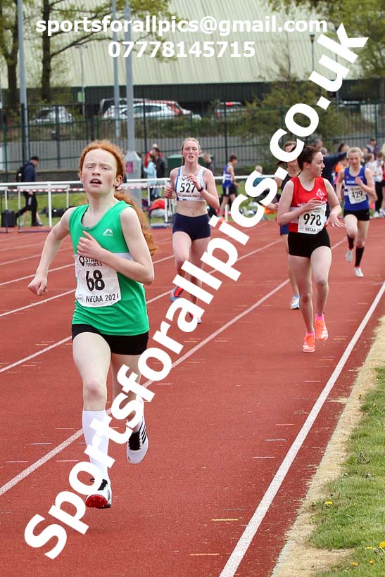 1500 metres, 2021 NECAA Middlesbrough Open Meting, Sunday, May 9th. Photo: David T. Hewitson/Sports for All Pics